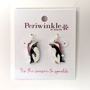 Christmas penguin earrings.
